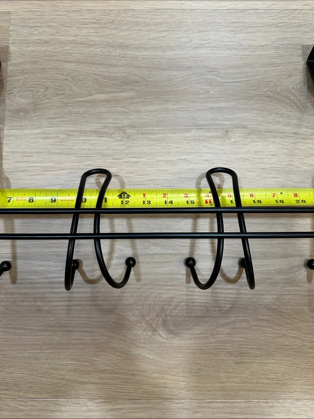 Over-the-Door 12-Hook Metal Wall Rack - Black